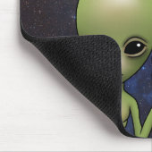 Funny Little Green Man Space Alien Sci Fi Galaxy Mousepad (Ecke)