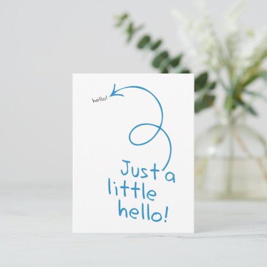 Funny Little Hello Postkarte (Stehend Vorderseite)