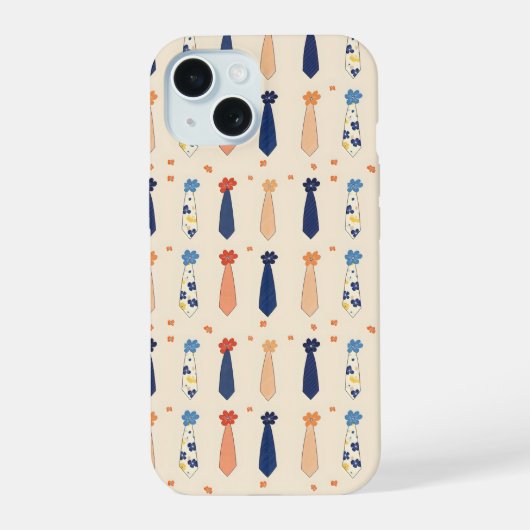 Funny Little Krawatte Pattern iPhone 15 Hülle (Rückseite)