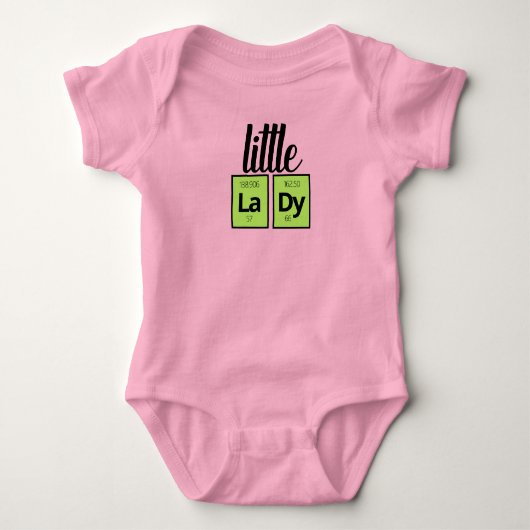 Funny Little LaDy Periodic Table Element Symbols Baby Strampler (Vorderseite)