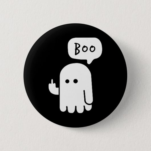 Funny Little Middle Fingers Niedlich Ghost Boojee  Button (Vorderseite)