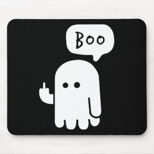 Funny Little Middle Fingers Niedlich Ghost Boojee Mousepad (Vorne)