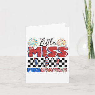 Funny Little Miss Firecracker 4. Juli für Mädchen Karte