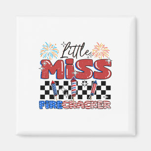 Funny Little Miss Firecracker 4. Juli für Mädchen Magnet