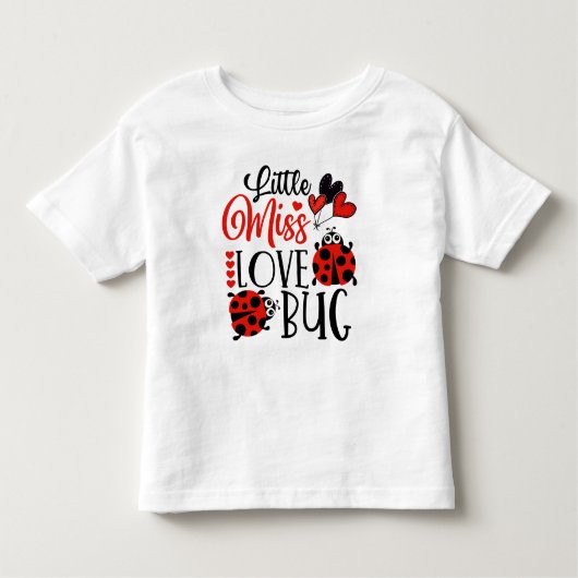 Funny Little Miss Liebe Bug Niedlicher Valentinsta Kleinkind T-shirt (Vorderseite)