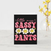 Funny Little Miss Sy Pants zurück zu Schulmädchen Karte (Gelbe Blume)