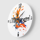 Funny Little Mongrel Round Clock Große Wanduhr (Winkel)