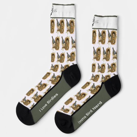 Funny Little Nuthatch Bird Socks Socken (Linkes Detail)