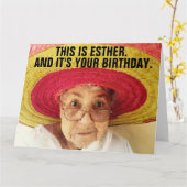 FUNNY LITTLE OLD LADY GIANT BIRTHDAY CARD KARTE (Gelbe Blume)