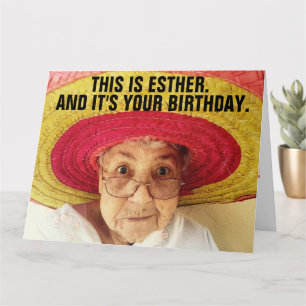FUNNY LITTLE OLD LADY GIANT BIRTHDAY CARD KARTE