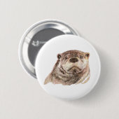 Funny Little Otter, Süße Tier Nature Button (Vorne & Hinten)
