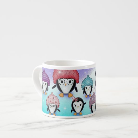 Funny Little Penguins Espressotasse (Vorderseite Links)