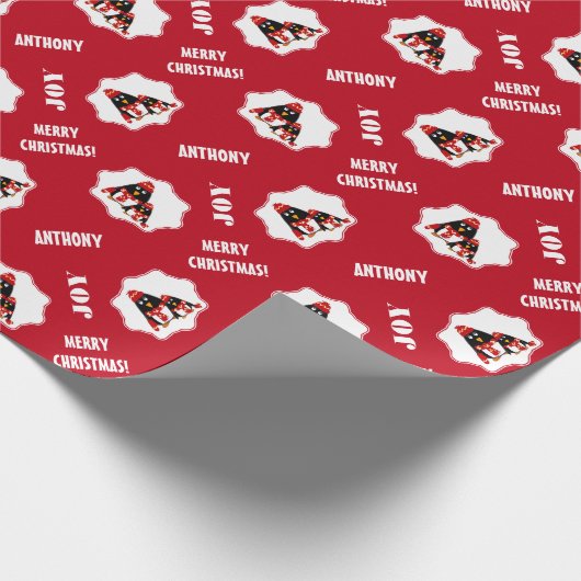 Funny Little Penguins | Weihnachten im Individuell Geschenkpapier (Ecke)