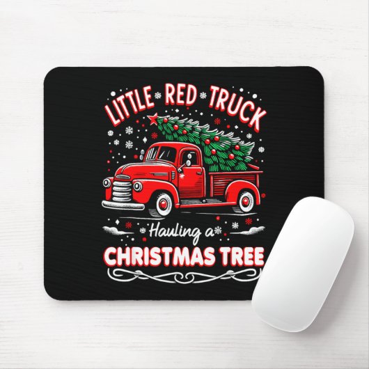 Funny Little Red Truck Hauling A Christmas Tree Xm Mousepad (Mit Mouse)