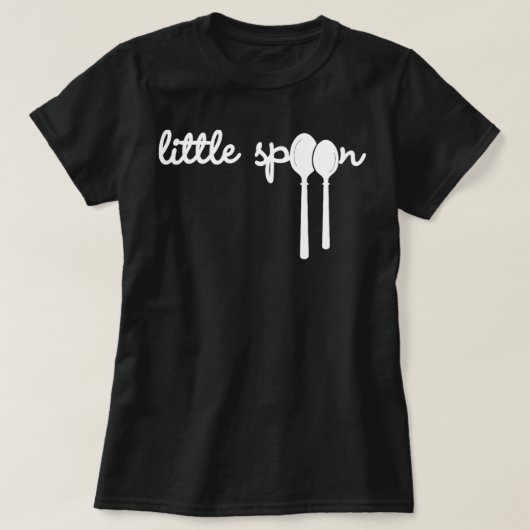 Funny Little Spoon In Big Little Spooning Couple L T-Shirt (Design vorne)