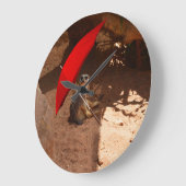 Funny Little Sun Smart Meerkat, Große Wanduhr (Winkel)