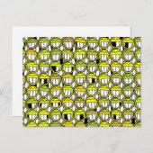 Funny Little Yellow Faces Pattern Postkarte (Vorne/Hinten)