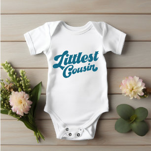 Funny Littlest Cousin   Ocean Blue Matching Family Baby Strampler
