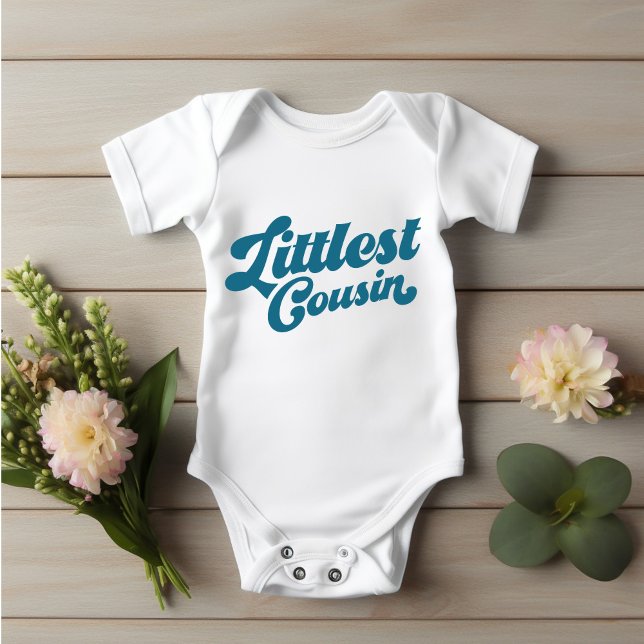 Funny Littlest Cousin | Ocean Blue Matching Family Baby Strampler (Von Creator hochgeladen)