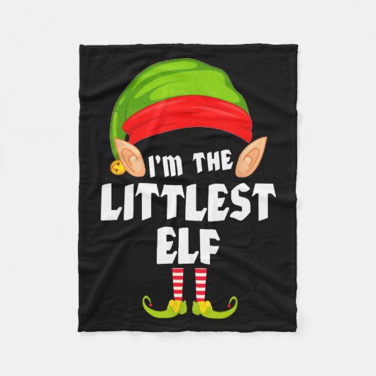 Funny Littlest Elf Matching Family Group Pj Christ Fleecedecke (Vorderseite)