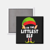 Funny Littlest Elf Matching Family Group Pj Christ Magnet (Vorderseite/Rückseite)