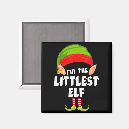 Funny Littlest Elf Matching Family Group Pj Christ Magnet (Vorderseite/Rückseite)