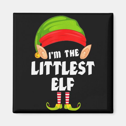 Funny Littlest Elf Matching Family Group Pj Christ Magnet (Vorne)