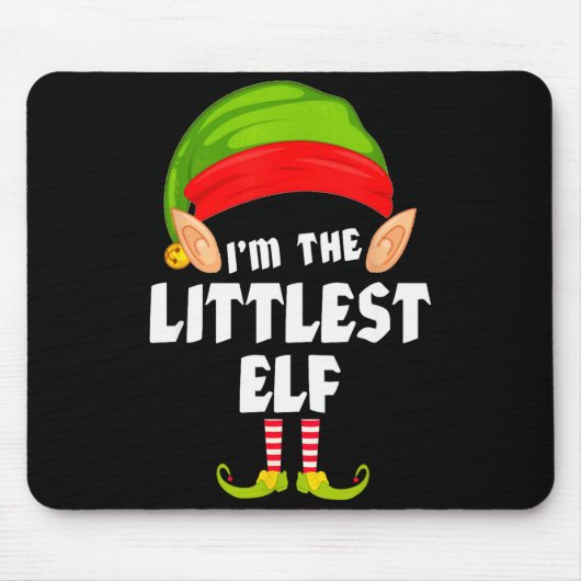 Funny Littlest Elf Matching Family Group Pj Christ Mousepad (Vorne)