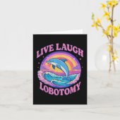 Funny Live Laugh Lobotomy Dolphin Groovy Karte (Gelbe Blume)