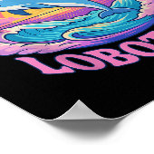 Funny Live Laugh Lobotomy Dolphin Groovy Poster (Ecke)