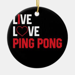 Funny Live Liebe Ping Pong Grafik Frauen und Männe Keramik Ornament