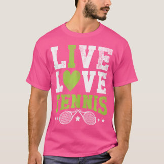 Funny Live Liebe Tennis Women and Men Tennis Playe T-Shirt