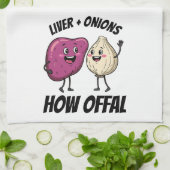 Funny Liver + Onions How Offal Food Jokes Geschirrtuch (Gefaltet)
