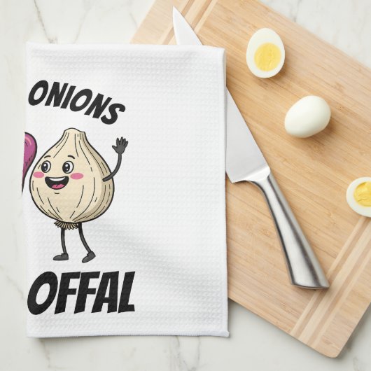 Funny Liver + Onions How Offal Food Jokes Geschirrtuch (Viertel Falte)