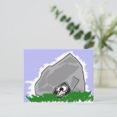 Funny Living Under a Rock Cartoon Postkarte (Stehend Vorderseite)
