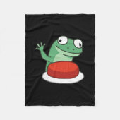 Funny Lizard Button Meme Fleecedecke (Vorderseite)