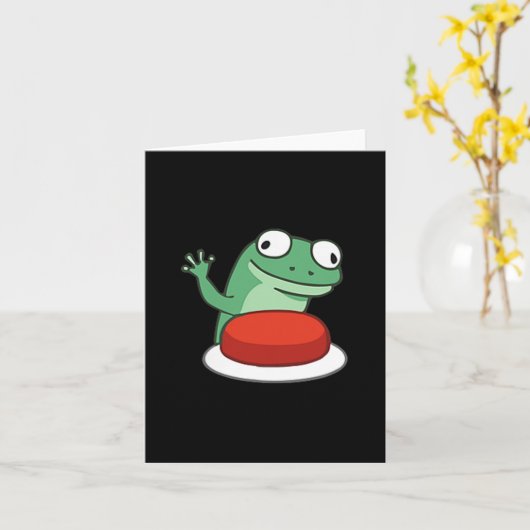Funny Lizard Button Meme Karte (Gelbe Blume)