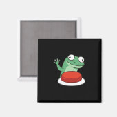 Funny Lizard Button Meme Magnet (Vorderseite/Rückseite)