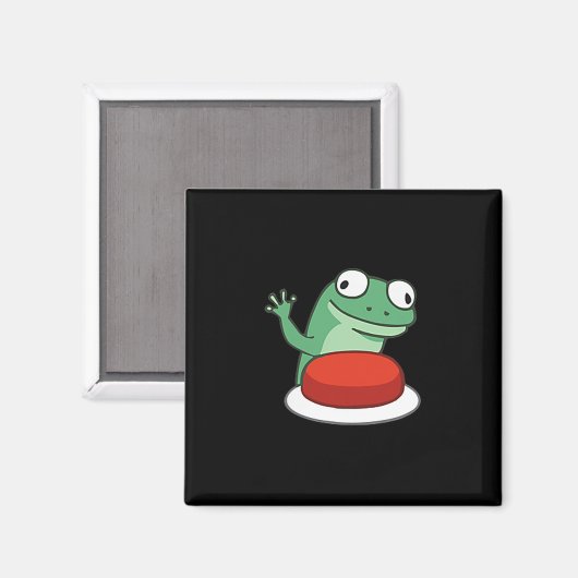 Funny Lizard Button Meme Magnet (Vorderseite/Rückseite)