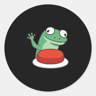 Funny Lizard Button Meme Runder Aufkleber