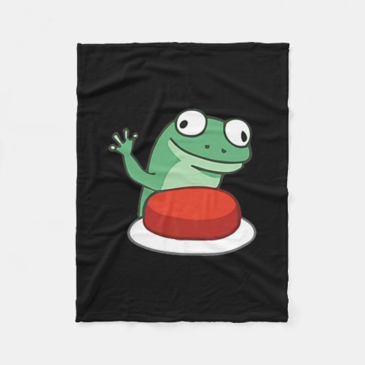 Funny Lizard Button Meme T - Shirt.png Fleecedecke (Vorderseite)