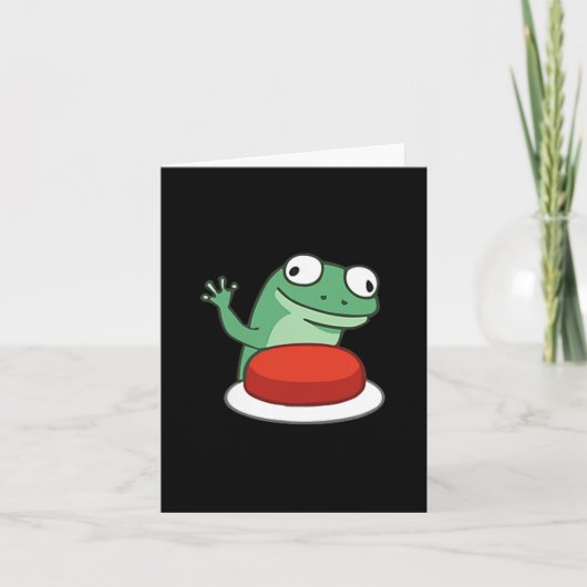 Funny Lizard Button Meme T - Shirt.png Karte (Vorderseite)