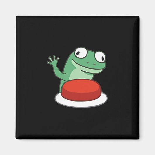 Funny Lizard Button Meme T - Shirt.png Magnet (Vorne)