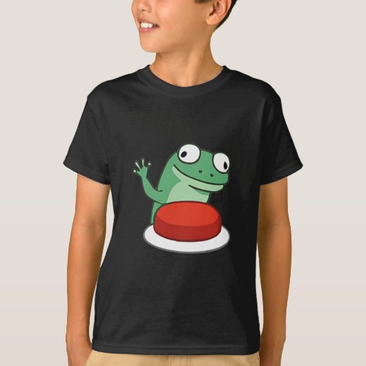 Funny Lizard Button Meme T - Shirt.png T-Shirt (Vorderseite)
