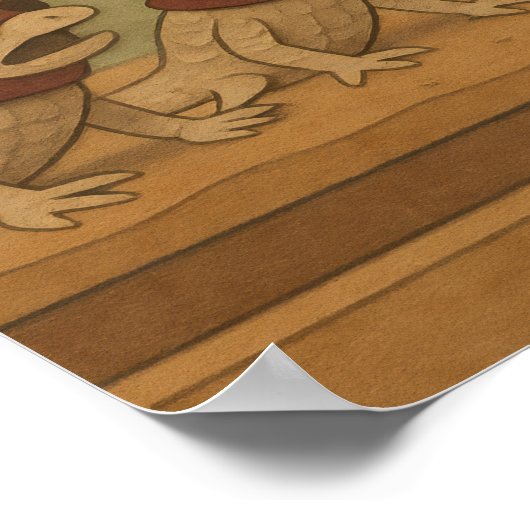 Funny Lizard Crime Heist Comic - Grillen oder Bust Poster (Ecke)