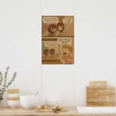 Funny Lizard Crime Heist Comic - Grillen oder Bust Poster (Küche)