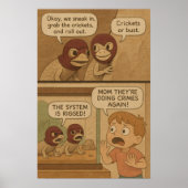 Funny Lizard Crime Heist Comic - Grillen oder Bust Poster (Vorne)