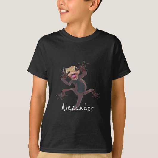 Funny Lizard Gecko Boys Custom T-Shirt (Vorderseite)