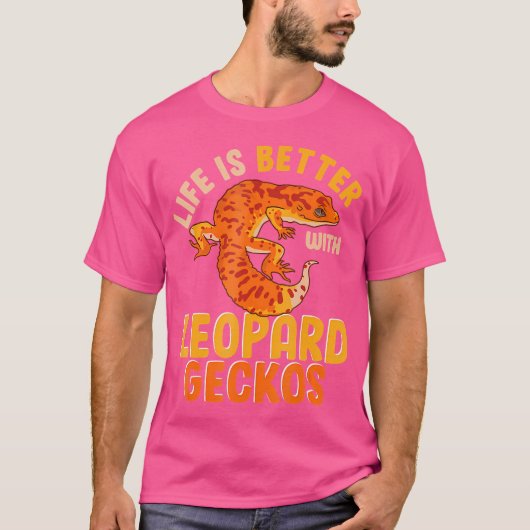 Funny Lizard Life ist besser mit Leopard Geckos T-Shirt (Vorderseite)