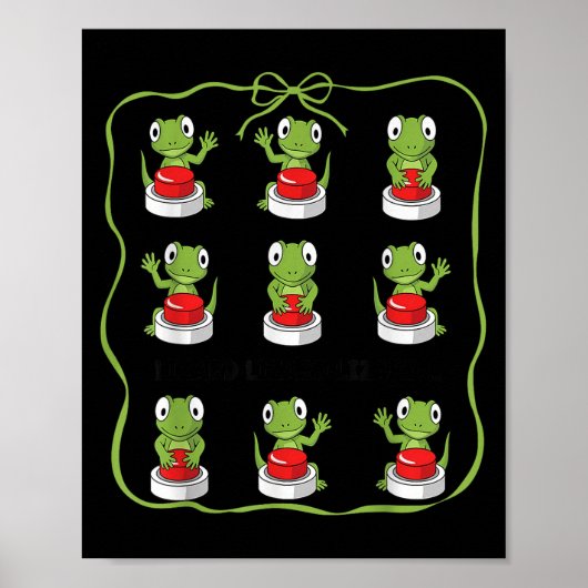 Funny Lizard Lizard Lizard Animal Button Meme Poster (Vorne)